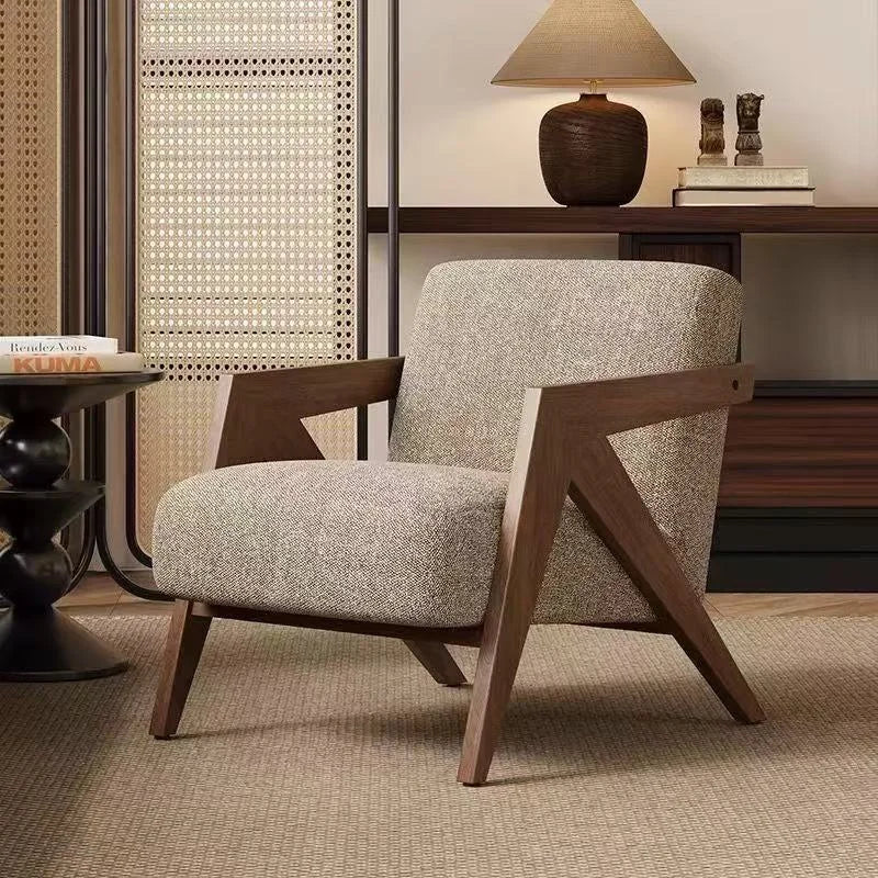 The Soren Woven Lounge Chair – Charcoal & Oatmeal