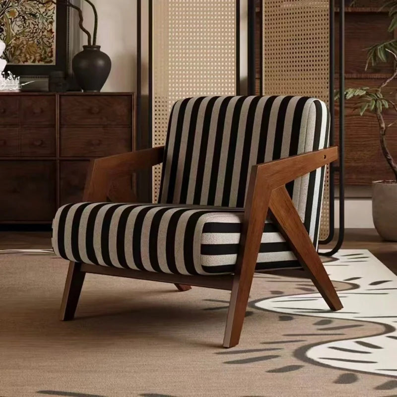 The Soren Woven Lounge Chair – Charcoal & Oatmeal