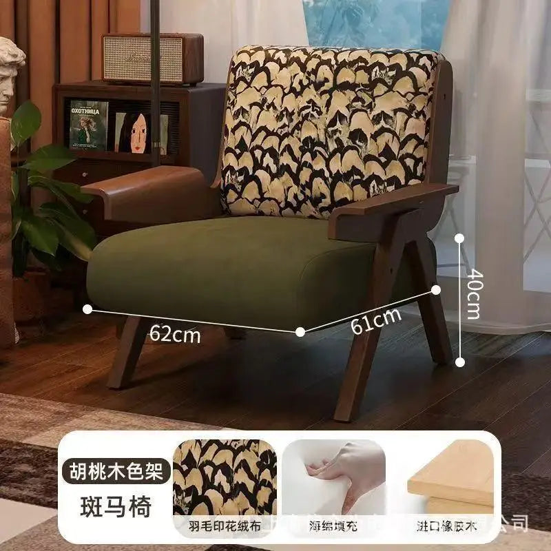 The Marlon Medieval Accent Chair – Moss Lamb Wool & Mosaic