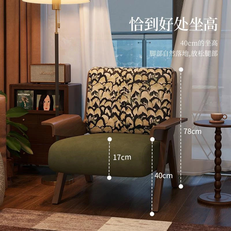 The Marlon Medieval Accent Chair – Moss Lamb Wool & Mosaic