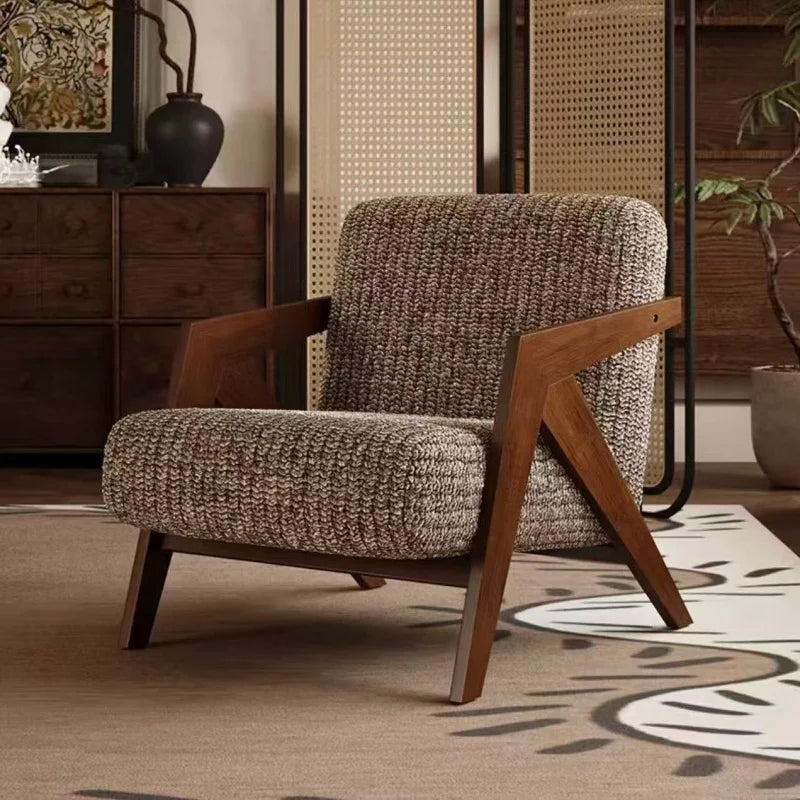 The Soren Woven Lounge Chair – Charcoal & Oatmeal