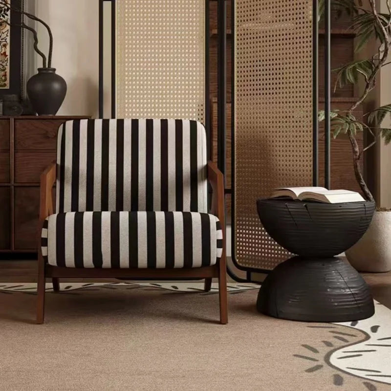 The Soren Woven Lounge Chair – Charcoal & Oatmeal