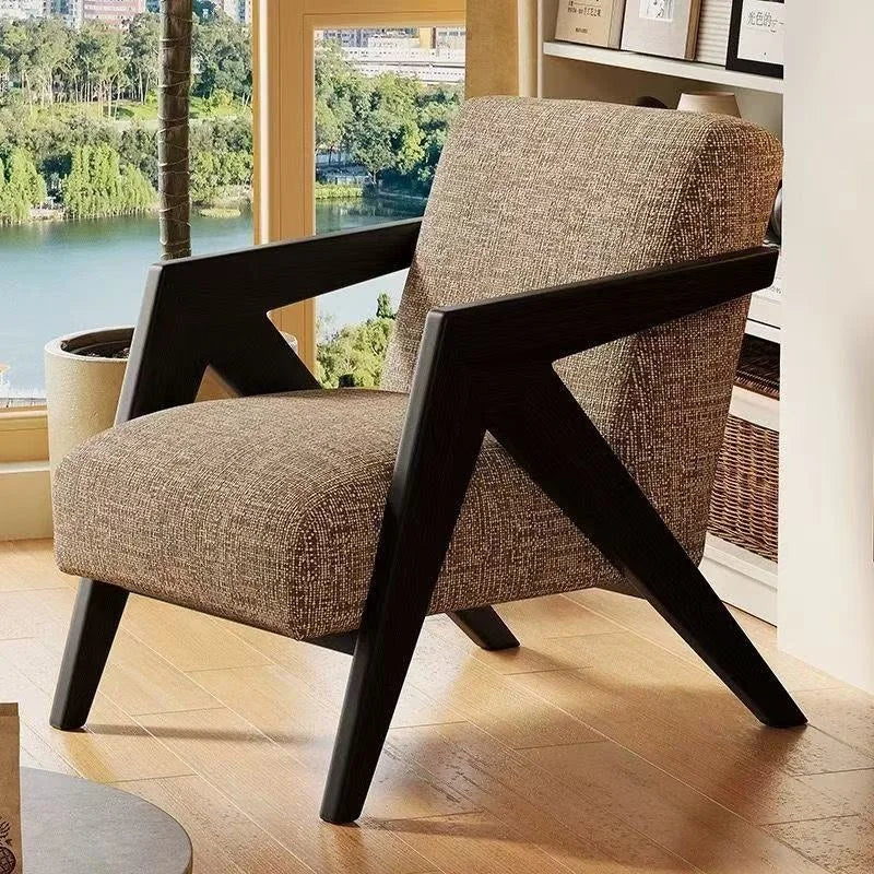 The Soren Woven Lounge Chair – Charcoal & Oatmeal
