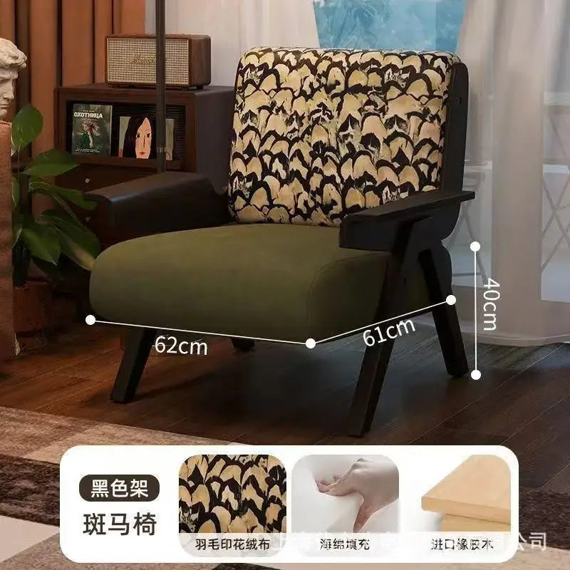 The Marlon Medieval Accent Chair – Moss Lamb Wool & Mosaic